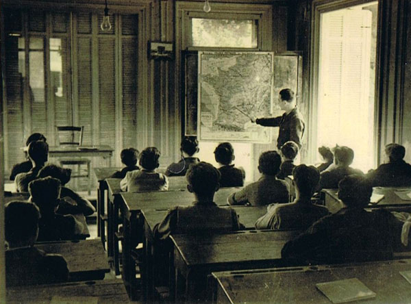 Cours de géographie en 1946.